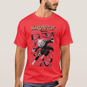 Anime Style Ninja Cat Warrior Illustration vintage T-Shirt