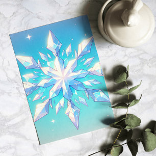 Anime Style Snowflake Art Elegant Winter Postcard