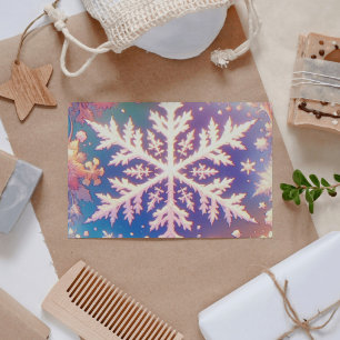 Anime Style Snowflake Art Elegant Winter Postcard