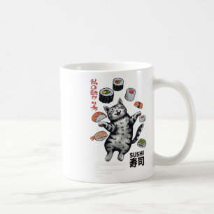Anime-style Sushi Cat Harajuku Tokyo Japan Cat Caf Coffee Mug