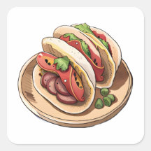Anime Style Watercolor Clip Art Mexican Taco