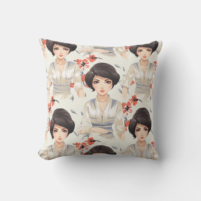 Anime Style Woman Cushion (Front)