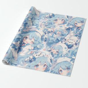 Anime style wrapping paper
