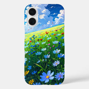 Anime Summer Meadow Bliss iPhone 16 Case