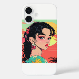 Anime Sunset Girl iPhone 16 Case