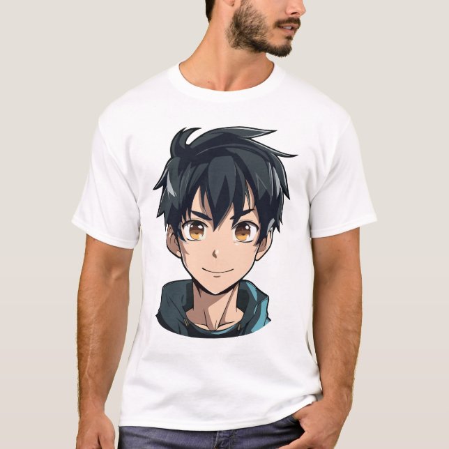 Anime Superpower Delight - Young Man Character T-Shirt (Front)