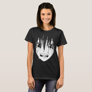 Anime T-Shirt: Crying Girl (Black & White) T-Shirt