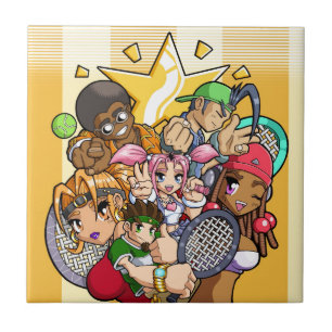Anime Tennis Characters Ceramic Tile