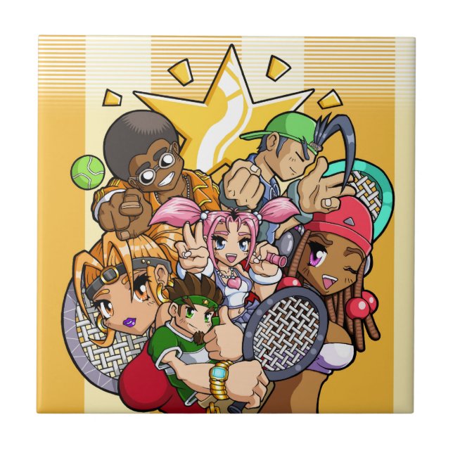 Anime Tennis Characters Ceramic Tile (Front)