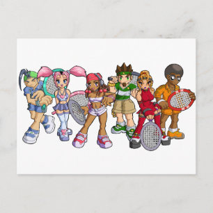 Anime Tennis Characters Postcard
