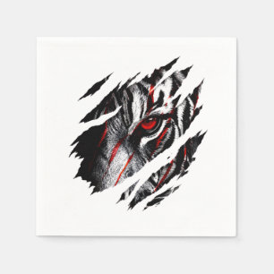 Anime Tiger Eyes Through Scratch Napkin
