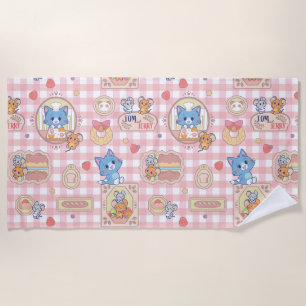 Anime Tom and Jerry Bakery Pattern Beach Towel