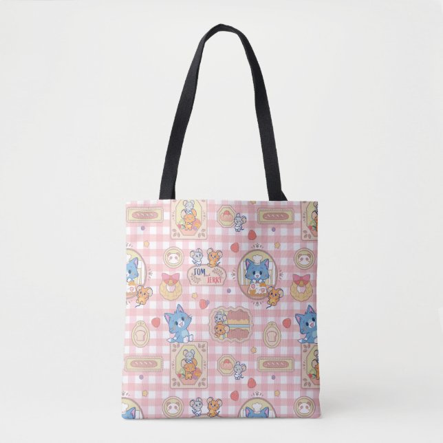 Anime Tom and Jerry Bakery Pattern Tote Bag (Front)