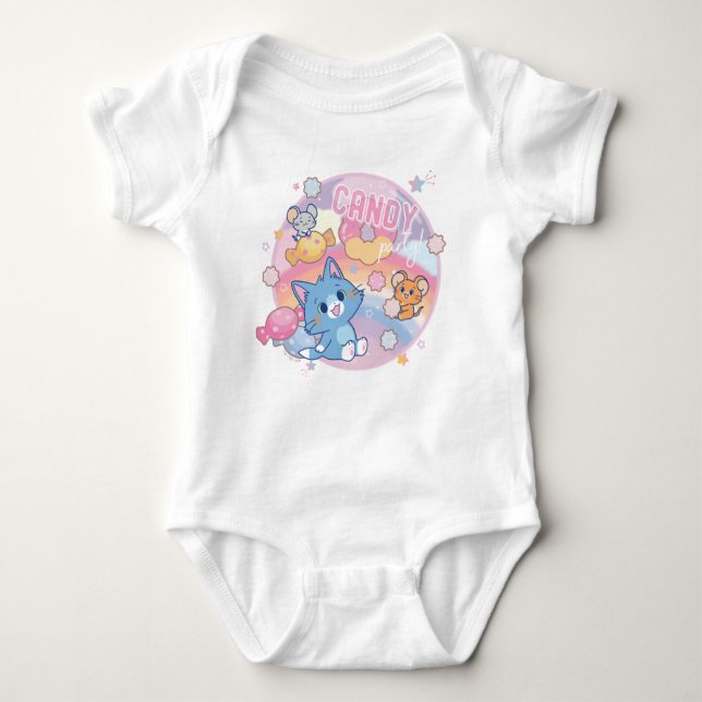 Anime Tom and Jerry Candy Party Baby Bodysuit (Front)
