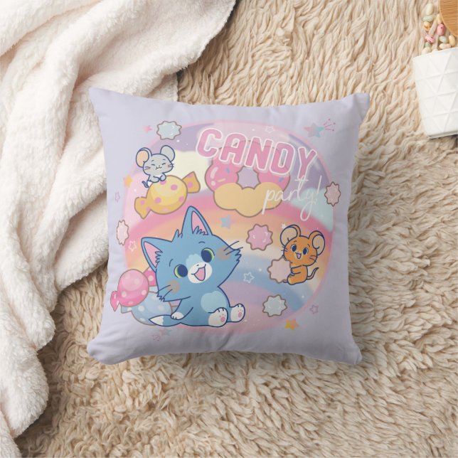 Anime Tom and Jerry Candy Party Cushion (Blanket)