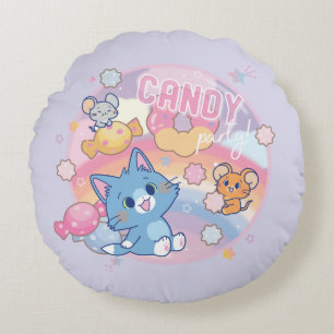 Anime Tom and Jerry Candy Party Round Cushion