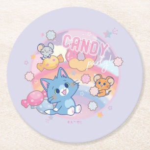 Anime Tom and Jerry Candy Party Round Paper Coaster