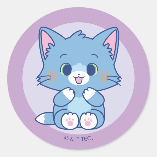 Anime Tom and Jerry - Tom Classic Round Sticker (Front)