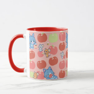 Anime Tom, Jerry, and Tuffy Apple Pattern Mug