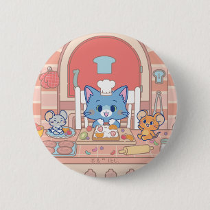 Anime Tom, Jerry, and Tuffy Bakery 6 Cm Round Badge
