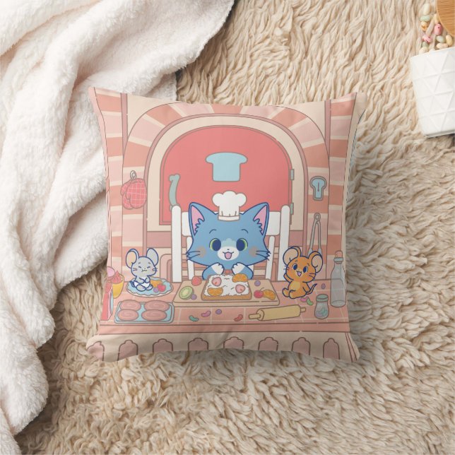 Anime Tom, Jerry, and Tuffy Bakery Cushion (Blanket)