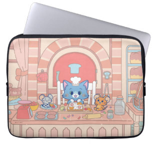 Anime Tom, Jerry, and Tuffy Bakery Laptop Sleeve