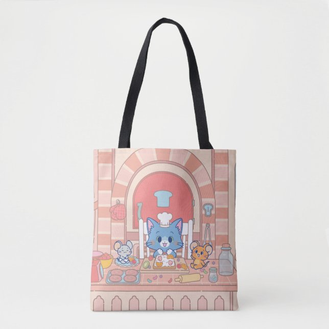 Anime Tom, Jerry, and Tuffy Bakery Tote Bag (Front)