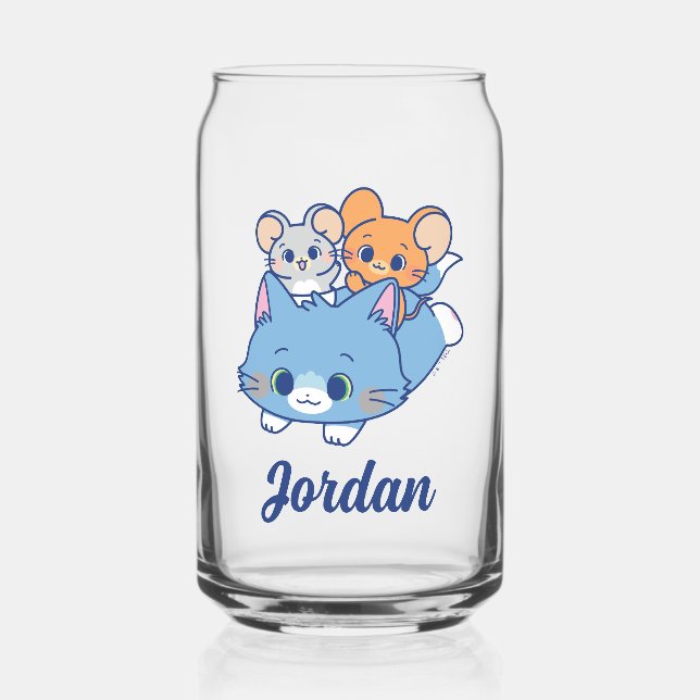 Anime Tom, Jerry, and Tuffy Can Glass (Front)