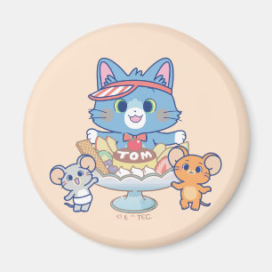 Anime Tom, Jerry, and Tuffy Dessert Parlor Magnet