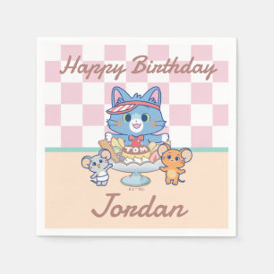 Anime Tom, Jerry, and Tuffy Dessert Parlor Napkin
