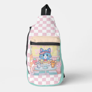 Anime Tom, Jerry, and Tuffy Dessert Parlor Sling Bag