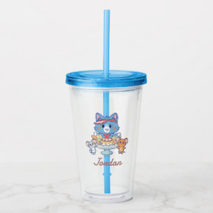 Anime Tom, Jerry, and Tuffy Dessert Parlour Acrylic Tumbler