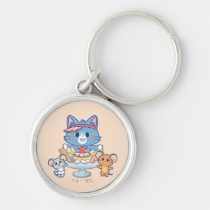 Anime Tom, Jerry, and Tuffy Dessert Parlour Key Ring