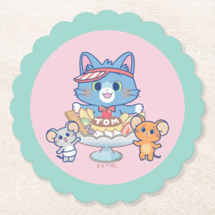 Anime Tom, Jerry, and Tuffy Dessert Parlour Paper Coaster