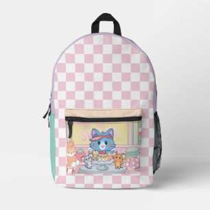 Anime Tom, Jerry, and Tuffy Dessert Parlour Printed Backpack