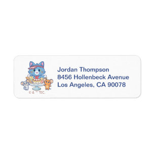 Anime Tom, Jerry, and Tuffy Dessert Parlour Return Address Label