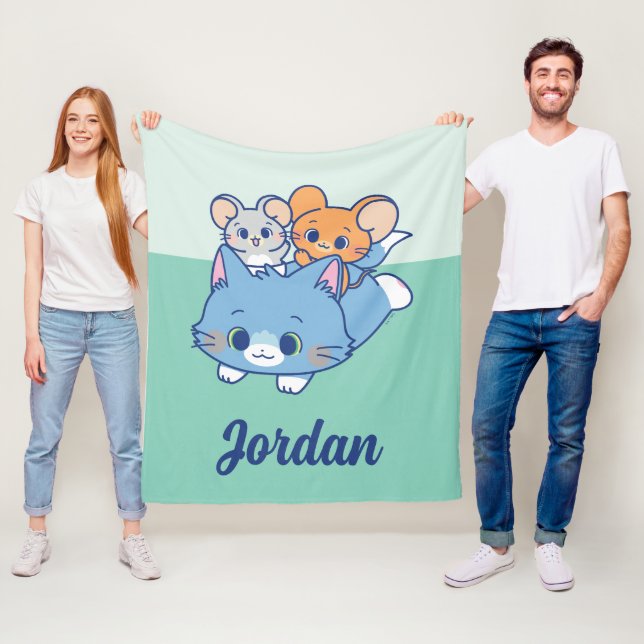 Anime Tom, Jerry, and Tuffy Fleece Blanket (In Situ)