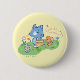 Anime Tom, Jerry, and Tuffy Picnic 6 Cm Round Badge