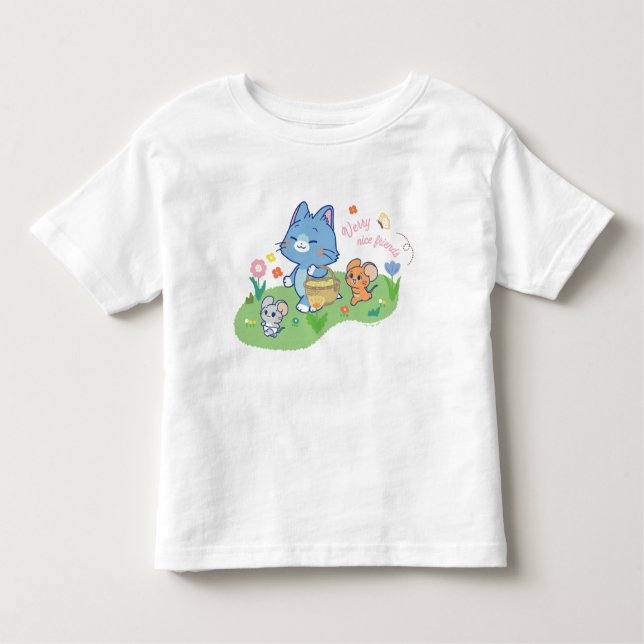 Anime Tom, Jerry, and Tuffy Picnic Toddler T-Shirt (Front)