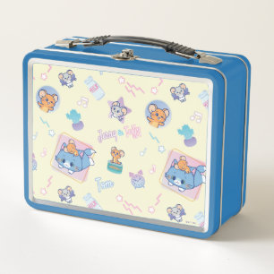 Anime Tom, Jerry, and Tuffy Playtime Pattern Metal Lunch Box