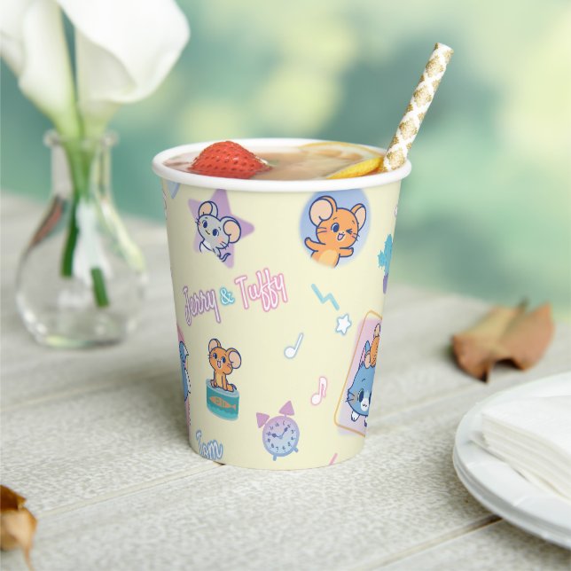 Anime Tom, Jerry, and Tuffy Playtime Pattern Paper Cups (Insitu)