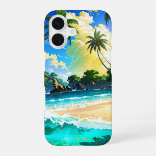 Anime Tropical Beach Paradise iPhone 16 Case