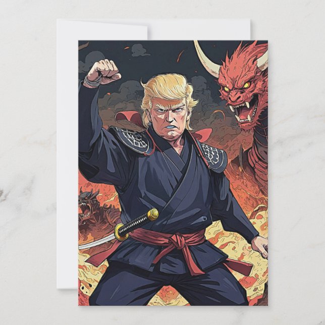Anime Trump - Fist Raised Invitation (Front)