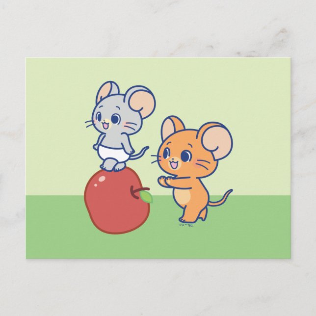 Anime Tuffy and Jerry Apple Rolling Postcard (Front)