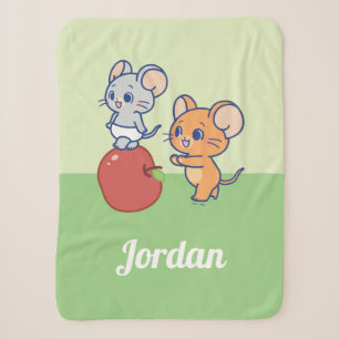 Anime Tuffy and Jerry Apple Rolling Sherpa Blanket