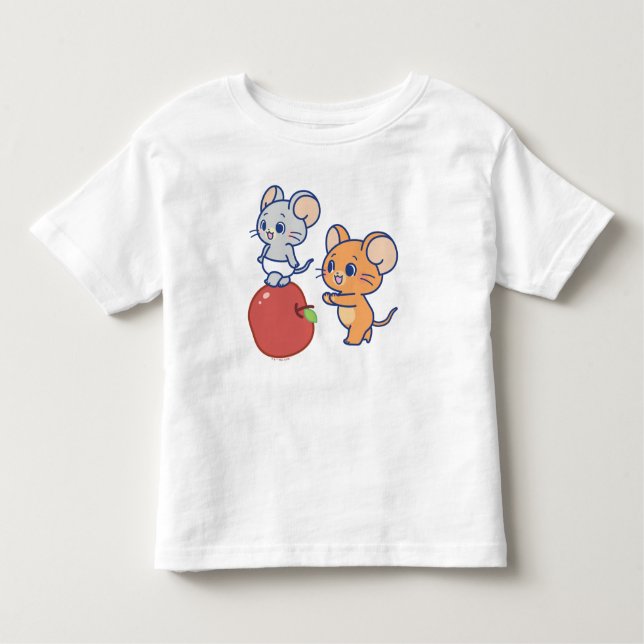 Anime Tuffy and Jerry Apple Rolling Toddler T-Shirt (Front)