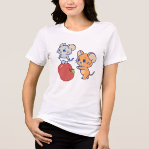 Anime Tuffy and Jerry Apple Rolling Tri-Blend Shirt