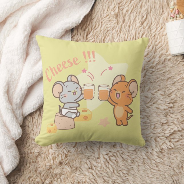Anime Tuffy and Jerry Cheers to Cheese Cushion (Blanket)