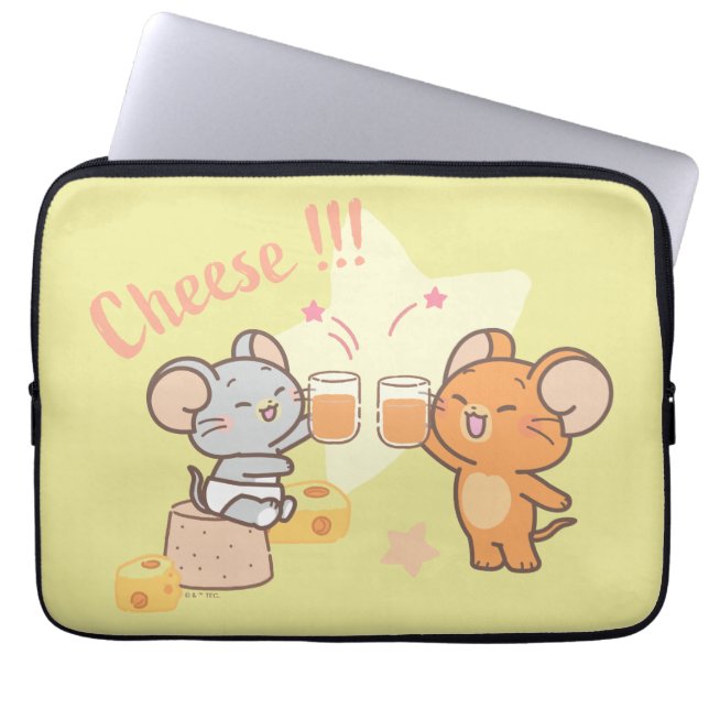 Anime Tuffy and Jerry Cheers to Cheese Laptop Sleeve (Front)