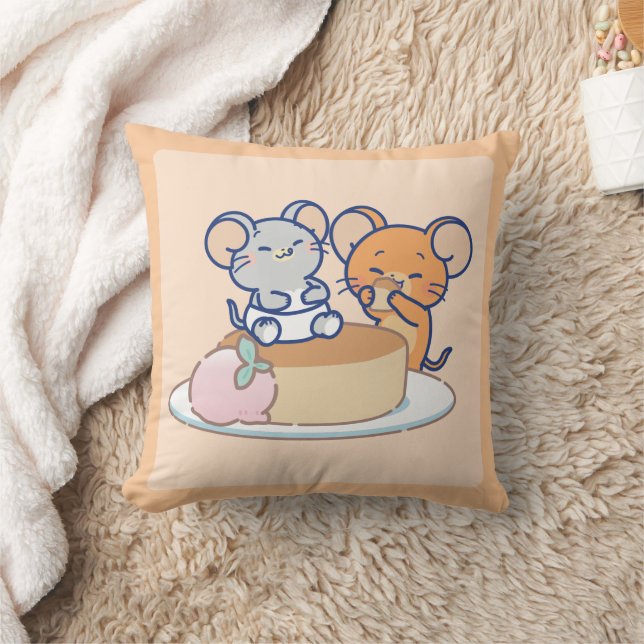 Anime Tuffy and Jerry Cheesecake Cushion (Blanket)